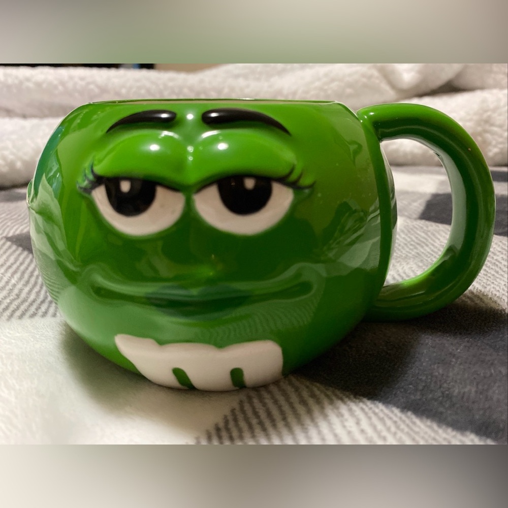 Mars M&M's Sexy Green M&M Shaped Coffee Tea Mug Cup by Galerie Vintage